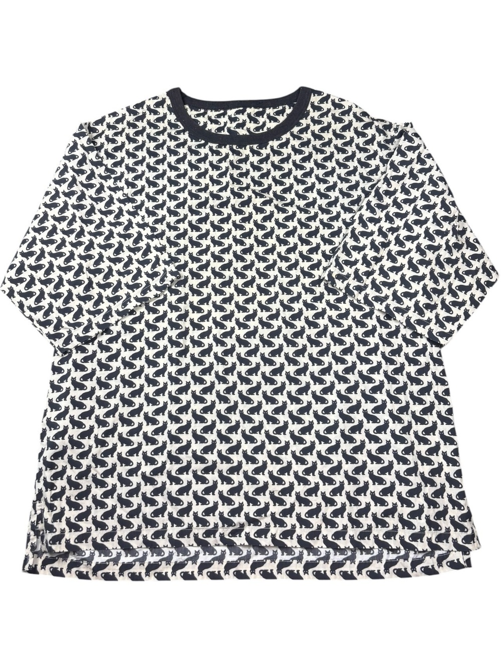 Dolce & Gabbana Cat Print T-Shirt Italy Designer Black White